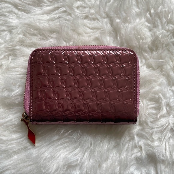Christian Louboutin Pink Enamel Zippy Wallet - Picture 2 of 12